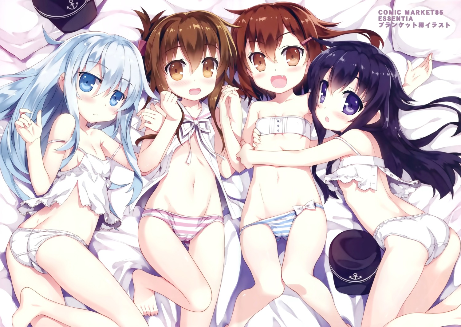 akatsuki_(kancolle) ass bra cameltoe cleavage fujima_takuya hibiki_(kancolle) ikazuchi_(kancolle) inazuma_(kancolle) kantai_collection lingerie loli nipples pantsu shimapan yuri