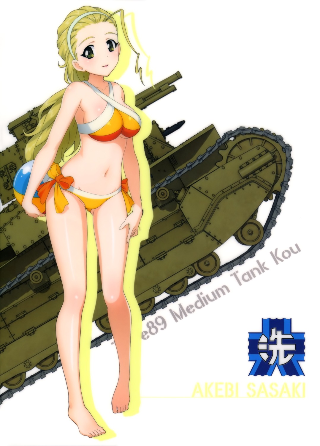 bikini girls_und_panzer sasaki_akebi swimsuits underboob