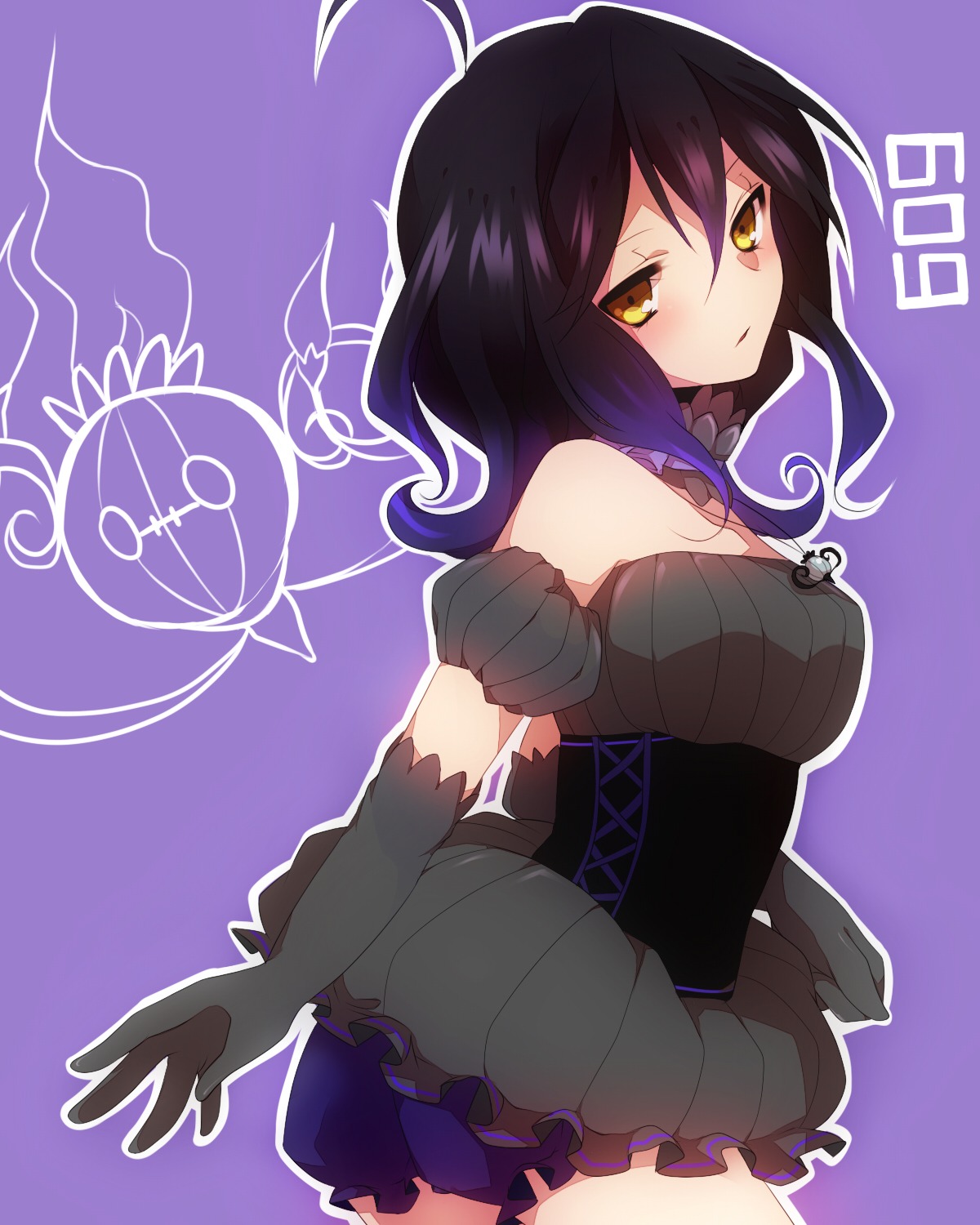 anthropomorphization chandelure pokemon takeshima_(nia)