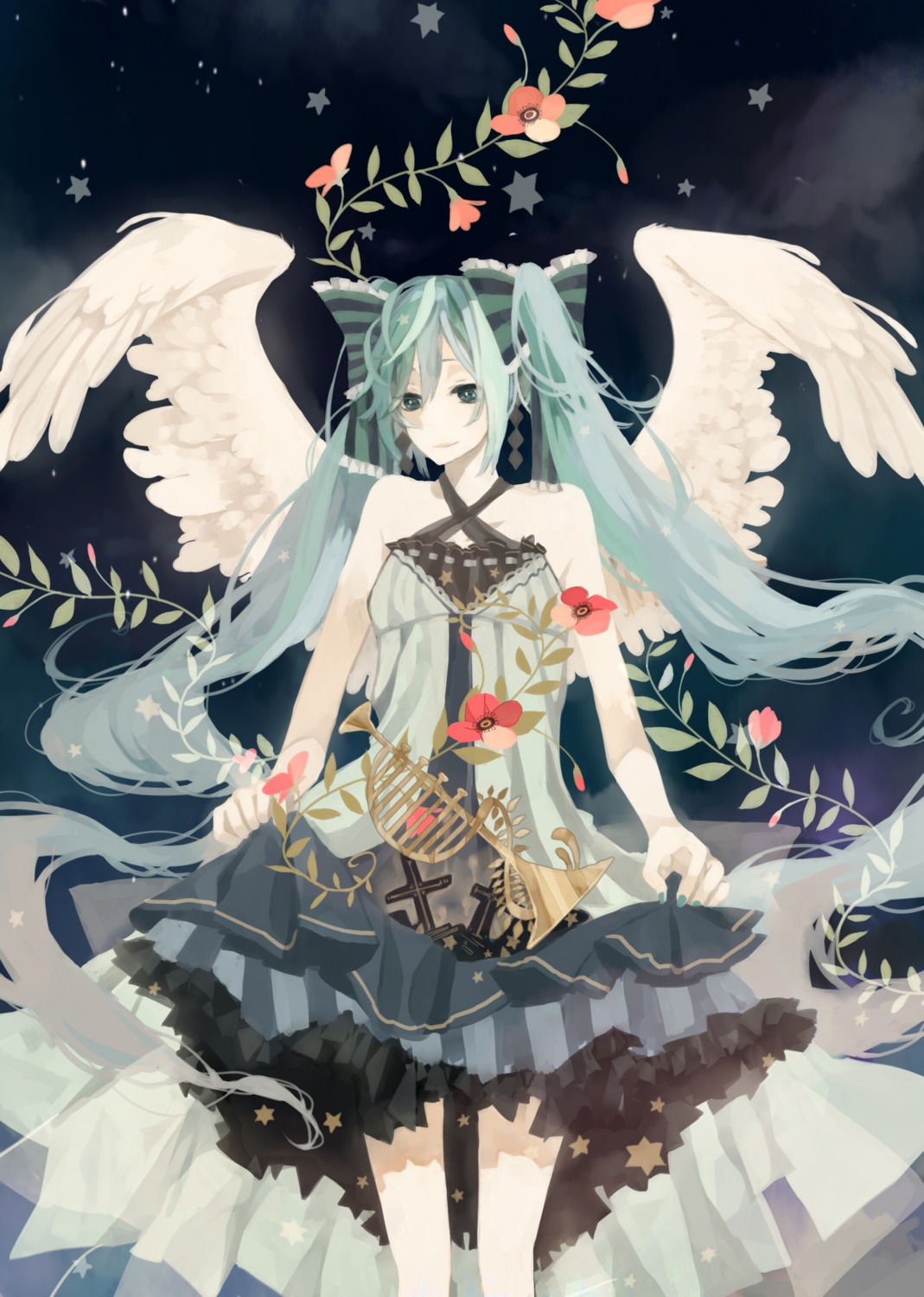 anbivarens hatsune_miku vocaloid wings