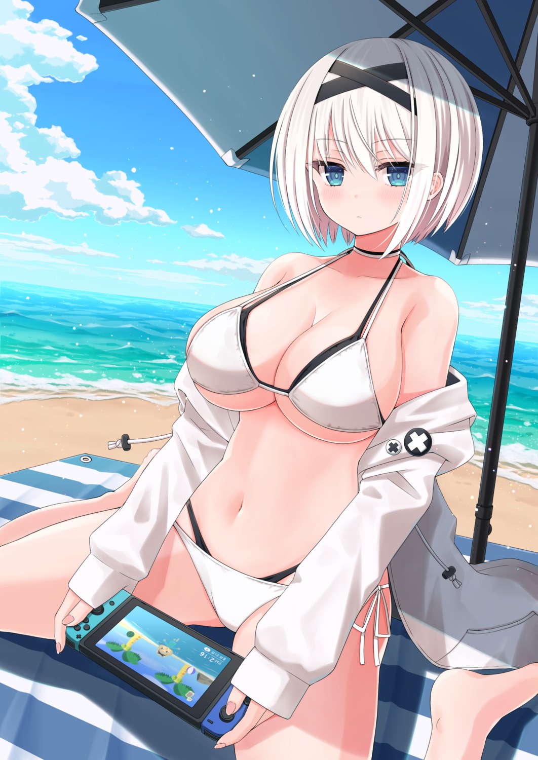 bikini nejiki_rio open_shirt swimsuits