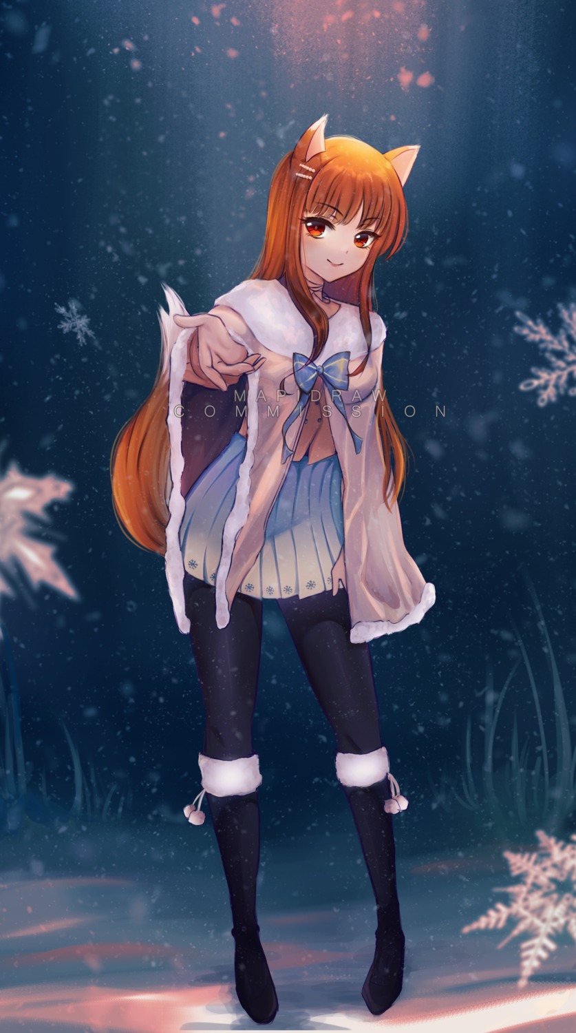 animal_ears holo mapidraw pantyhose spice_and_wolf tail