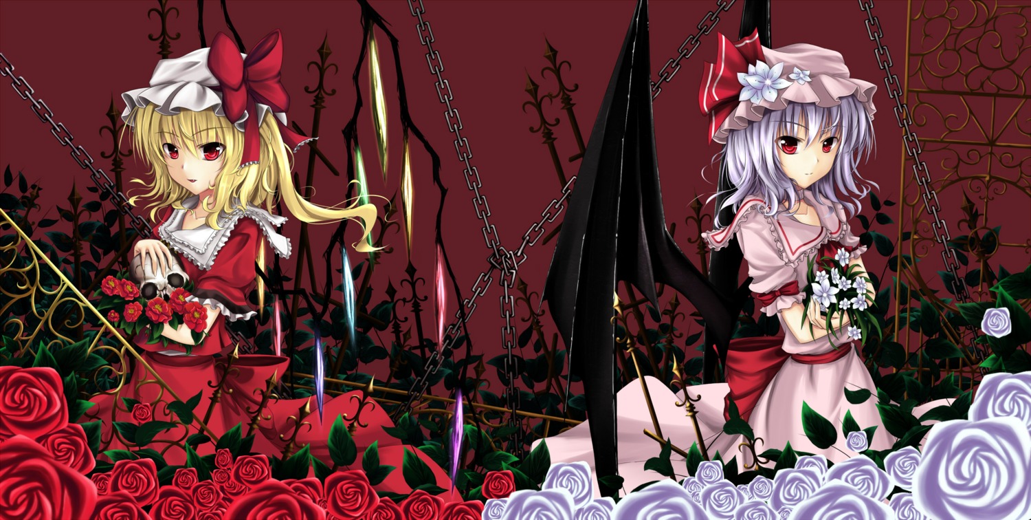 cloudy.r flandre_scarlet remilia_scarlet touhou wings