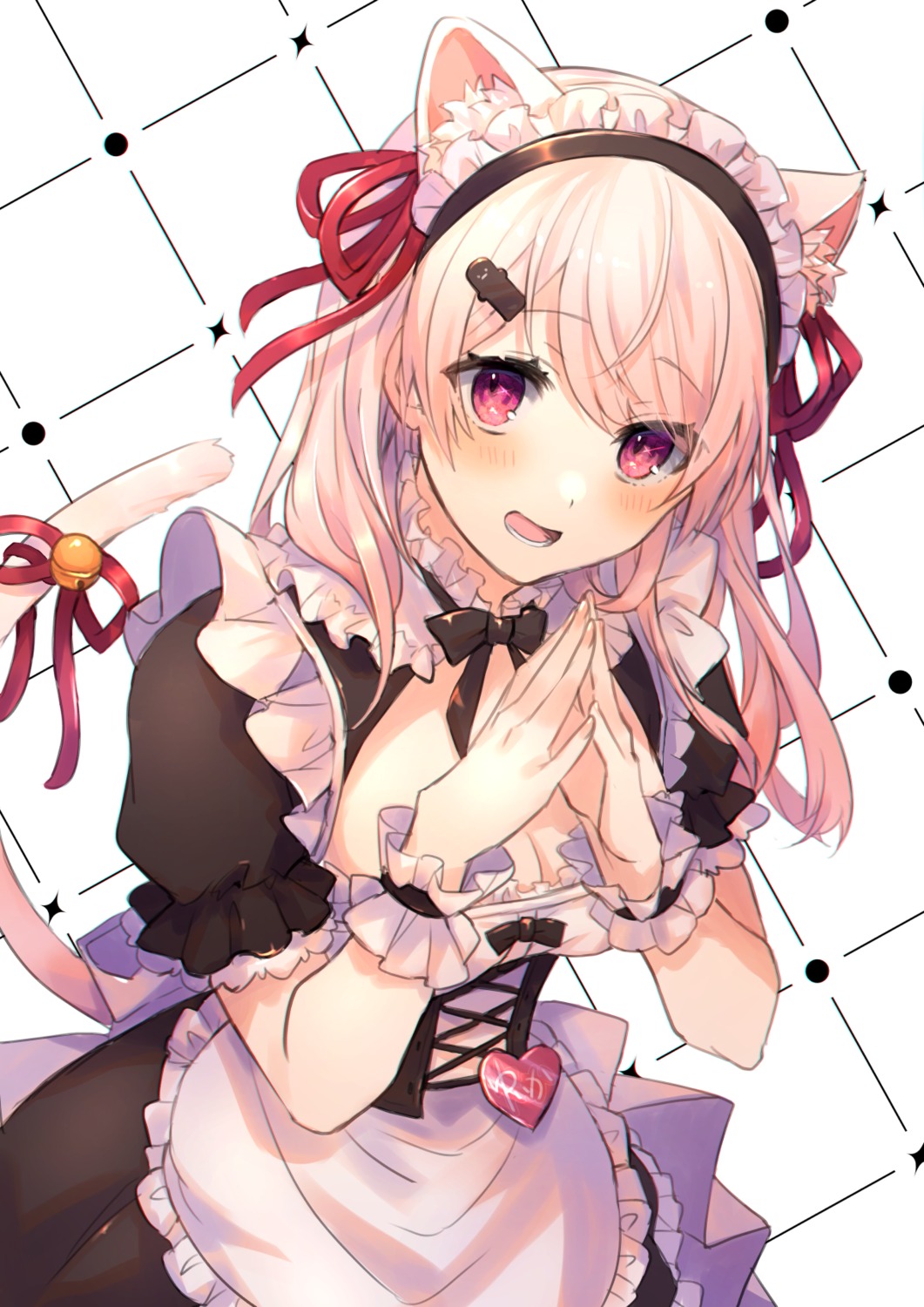 animal_ears cleavage maid nekomimi shikino_yuki tail