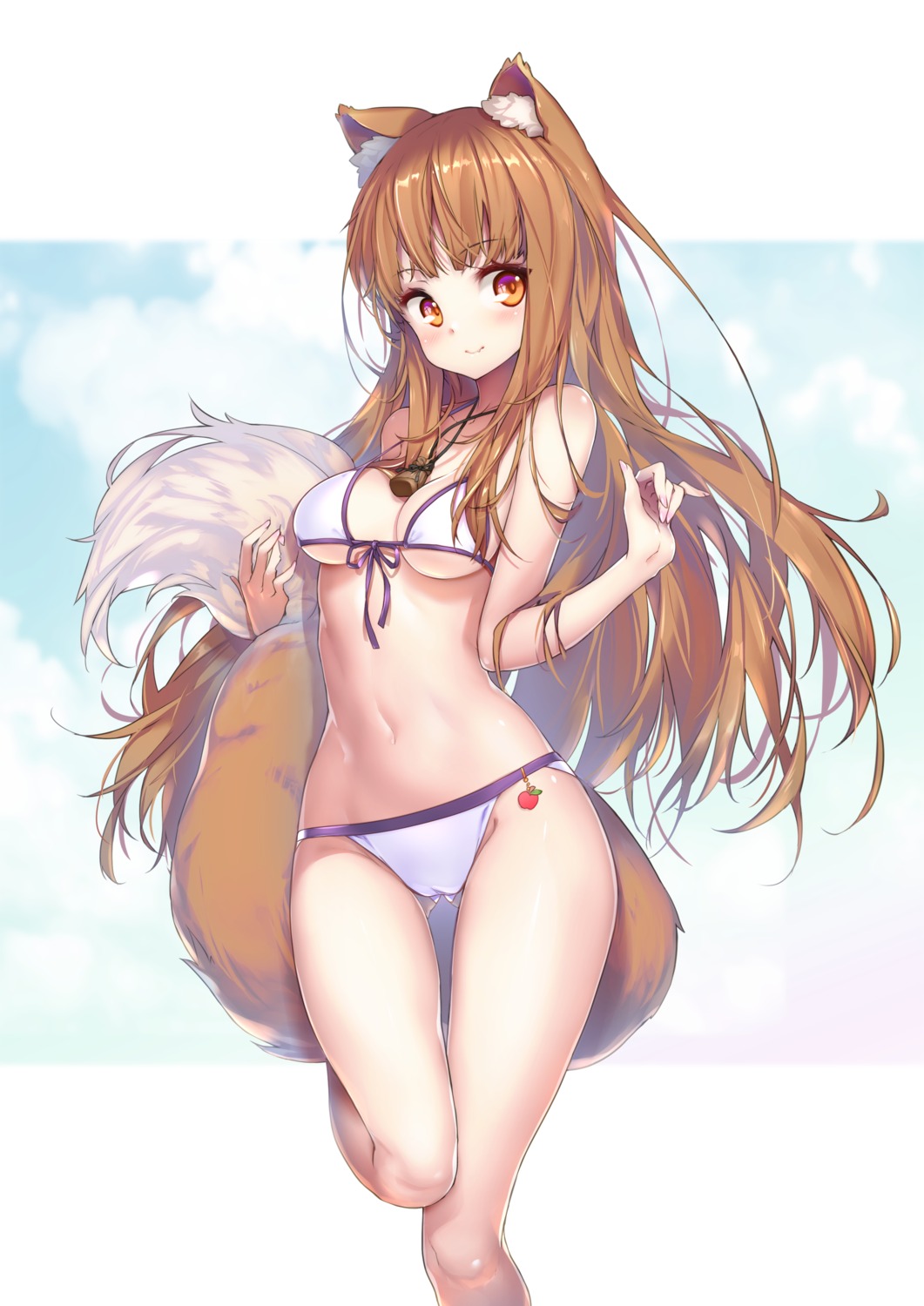 animal_ears bikini cameltoe holo hong_(white_spider) spice_and_wolf swimsuits tail