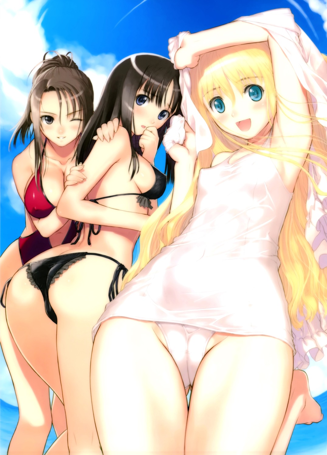 ass bikini cameltoe cleavage dress erect_nipples france_shoujo odagiri_maiko overfiltered school_swimsuit shirt_lift shoujo swimsuits tony_taka undressing yagisawa_kasumi