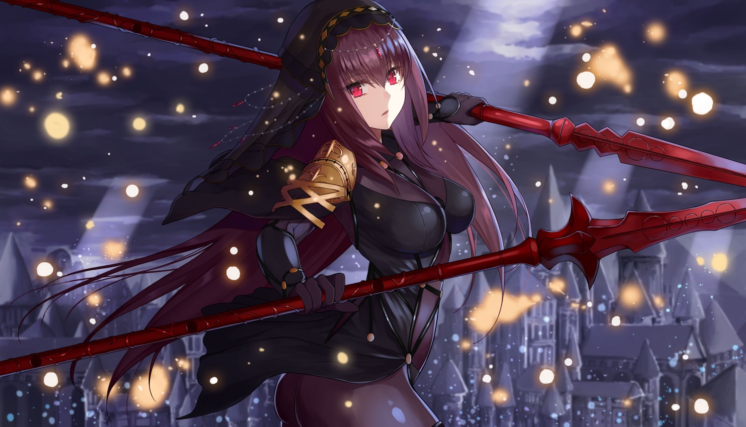 armor ass bodysuit fate/grand_order fuyutsuji scathach_(fate/grand_order) thighhighs weapon