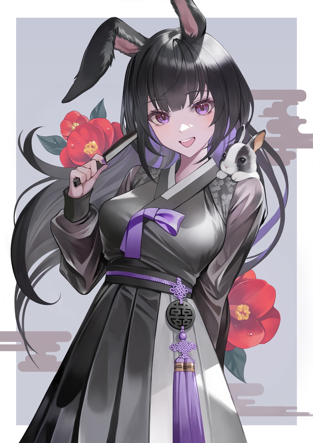 animal_ears asian_clothes bunny_ears chungla