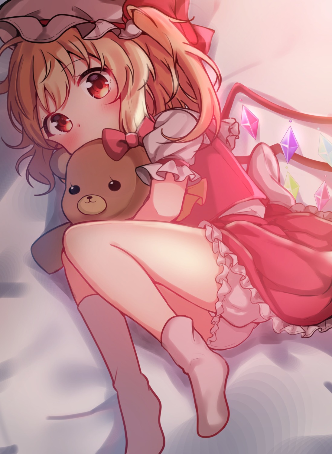 bloomers dress flandre_scarlet hanen_(borry) skirt_lift touhou