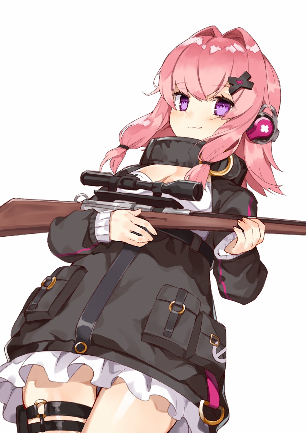 cleavage garter girls_frontline gun hasegawa_(rarairairai) k31_(girls_frontline)