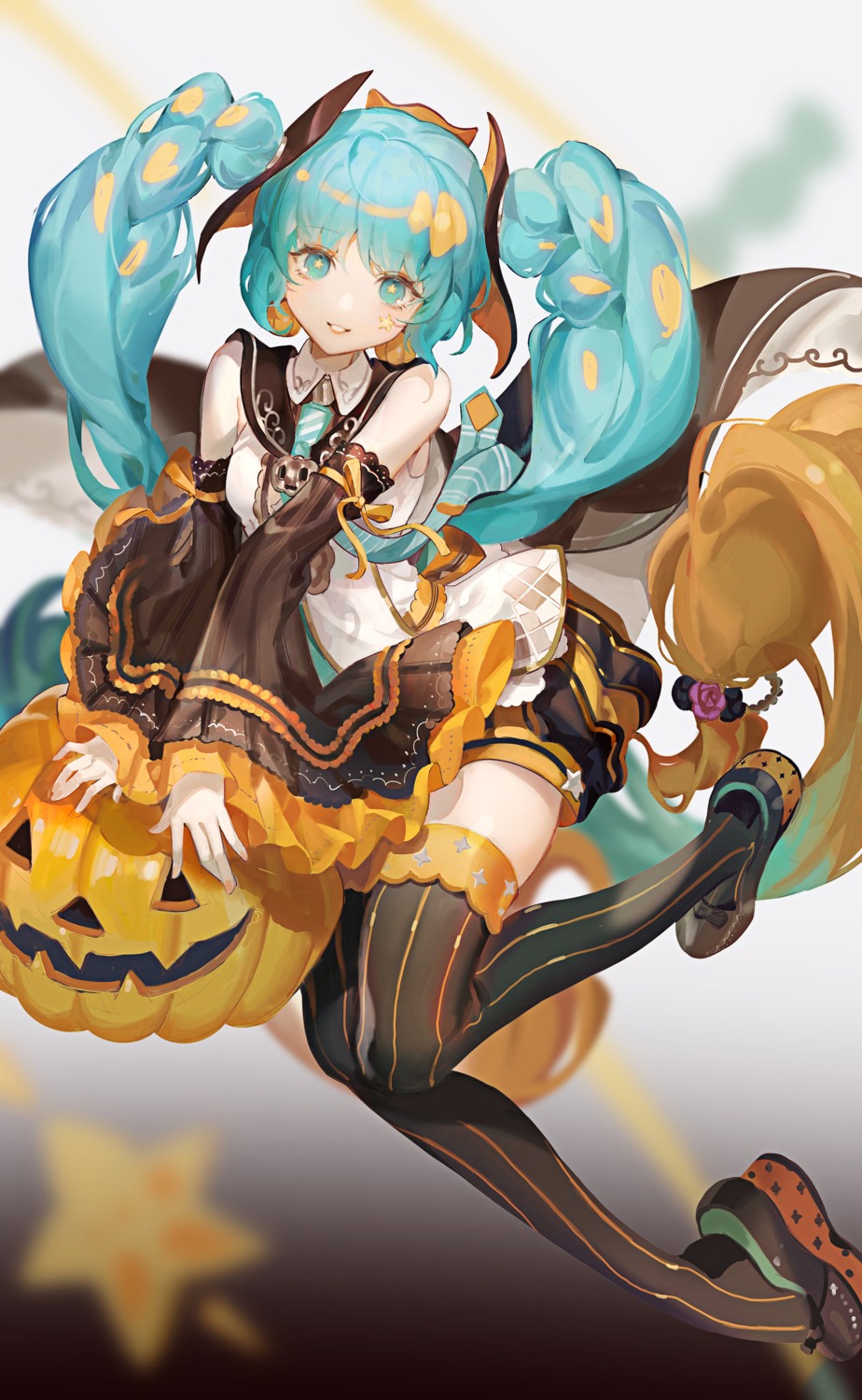 halloween hatsune_miku samo_(shichun_samo) thighhighs vocaloid