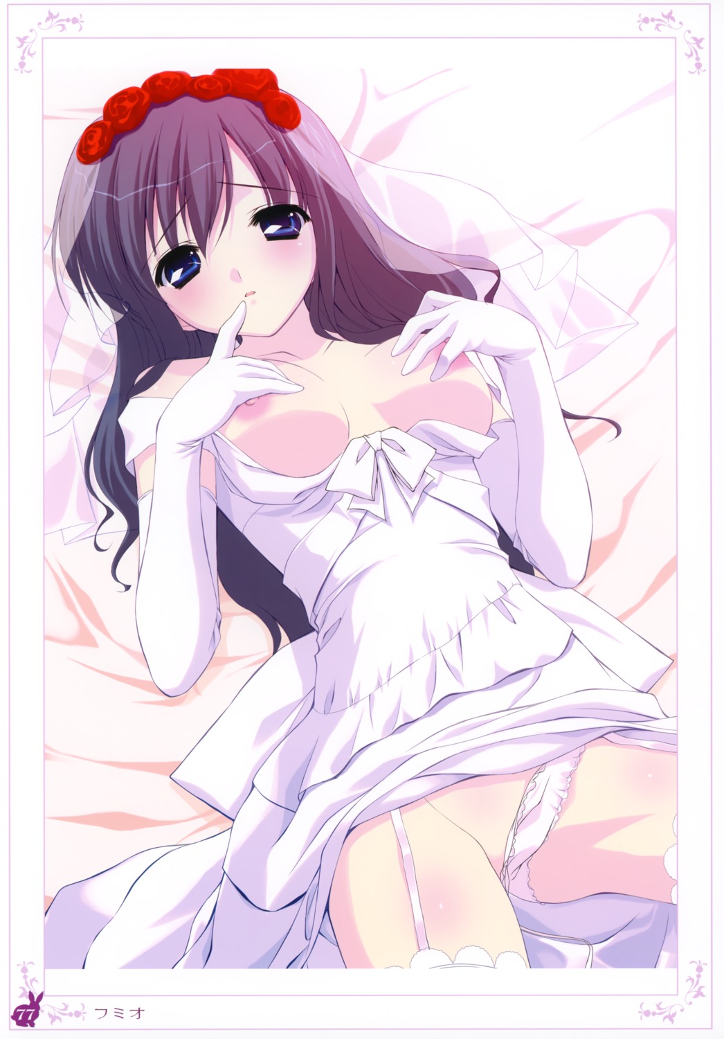 breasts dress fumio nipples pantsu stockings string_panties thighhighs wedding_dress