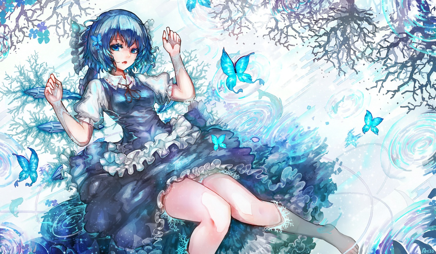 cirno feet kiyomasa_ren maid touhou wet