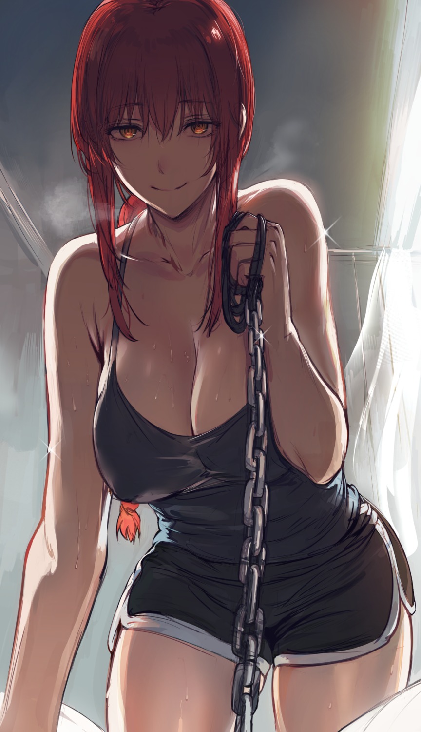 chainsaw_man cleavage erect_nipples hews makima_(chainsaw_man) no_bra wet