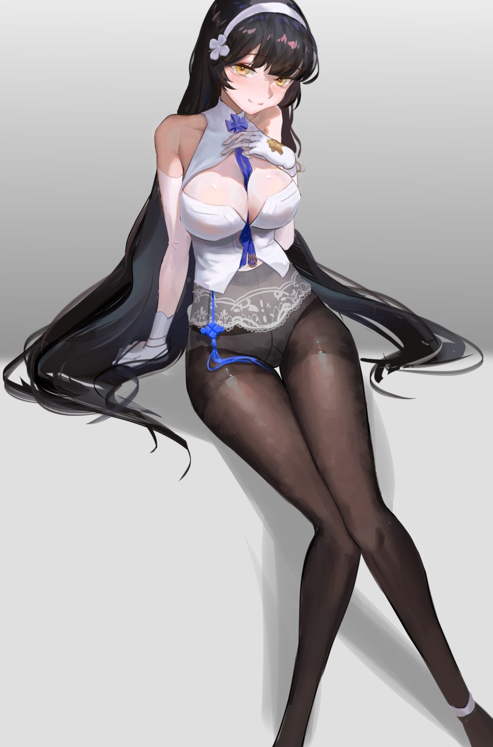 girls_frontline no_bra pantsu pantyhose qbz-95_(girls_frontline) see_through xu_jeff