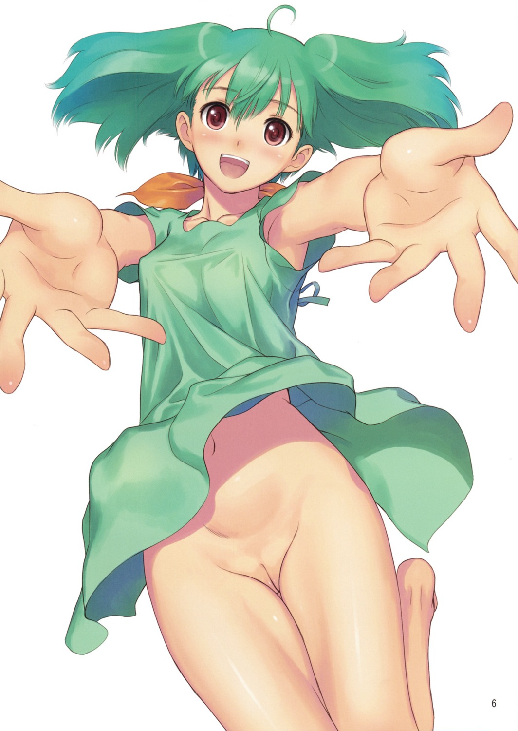 dress erect_nipples loli macross macross_frontier nopan pussy ranka_lee tony_taka uncensored