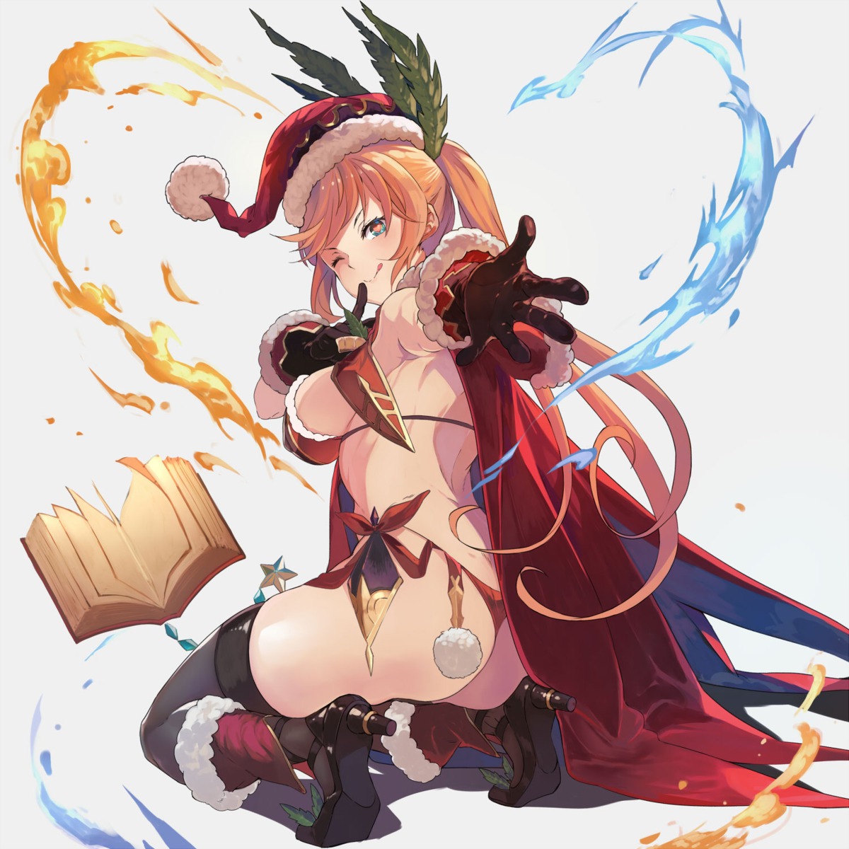 ass bikini christmas clarisse_(granblue_fantasy) granblue_fantasy heels por swimsuits thighhighs