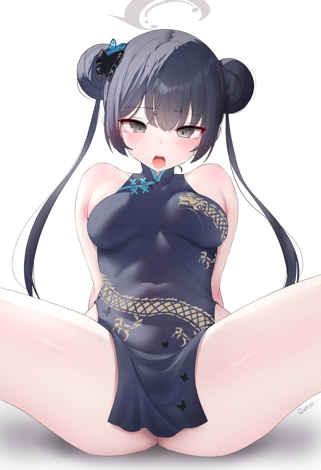 blue_archive chinadress gweda halo loli nopan ryuuge_kisaki