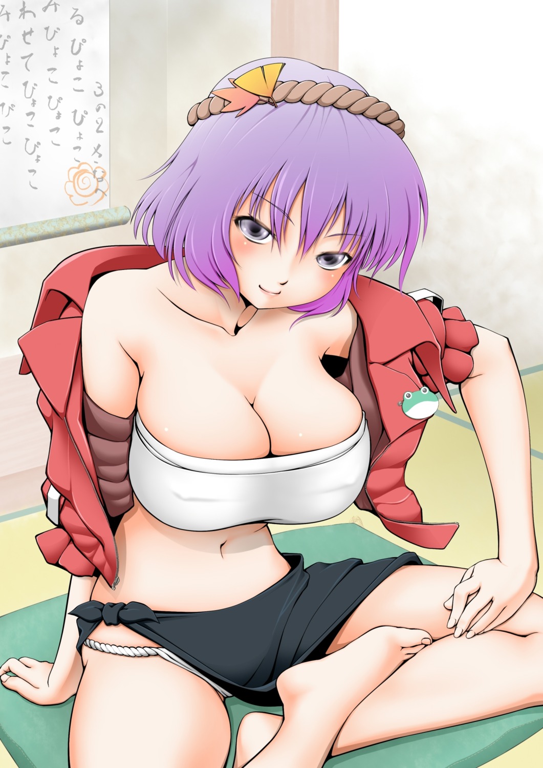 cleavage fundoshi koibumi touhou yasaka_kanako