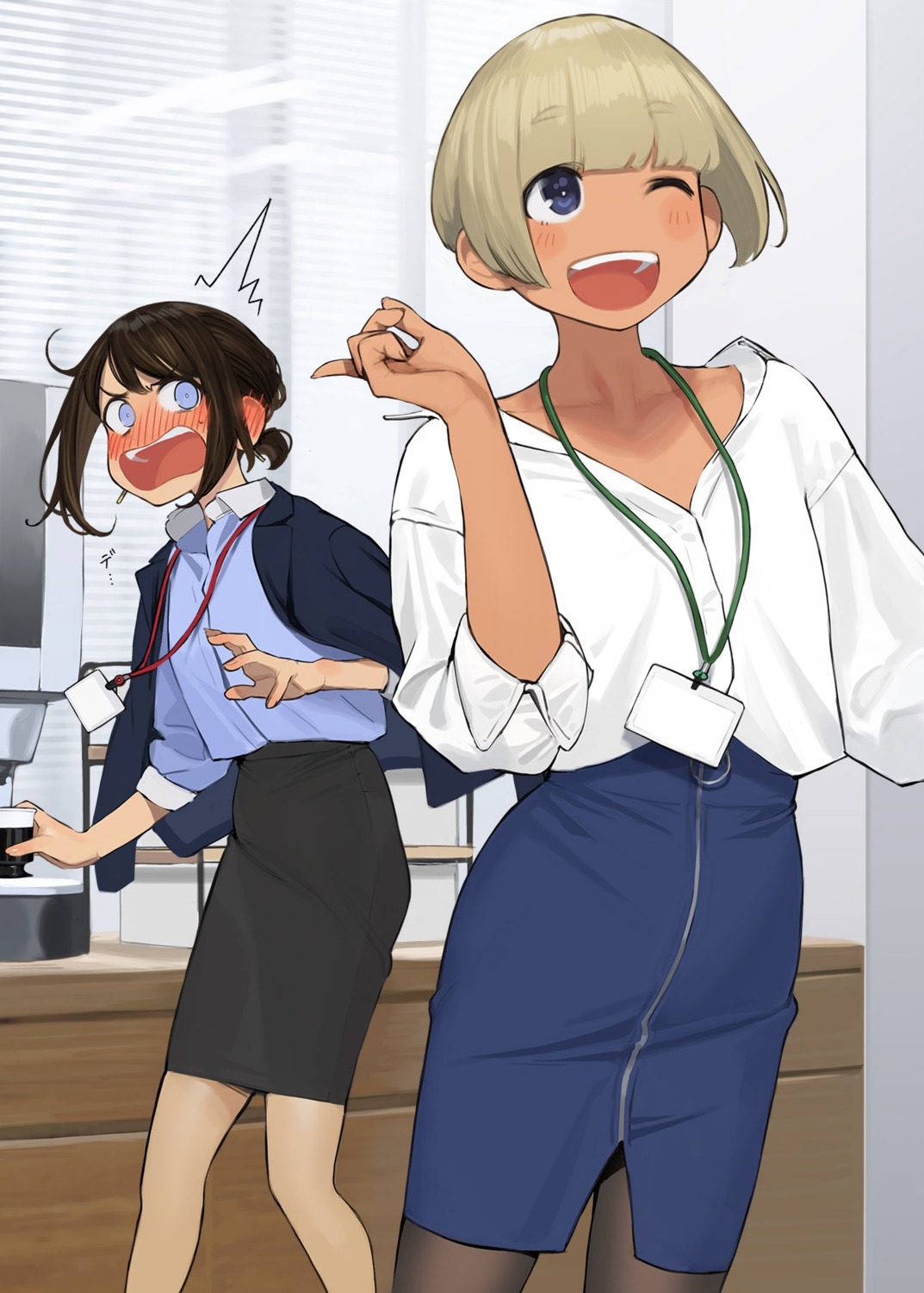 dress_shirt ganbare_douki-chan pantyhose yom