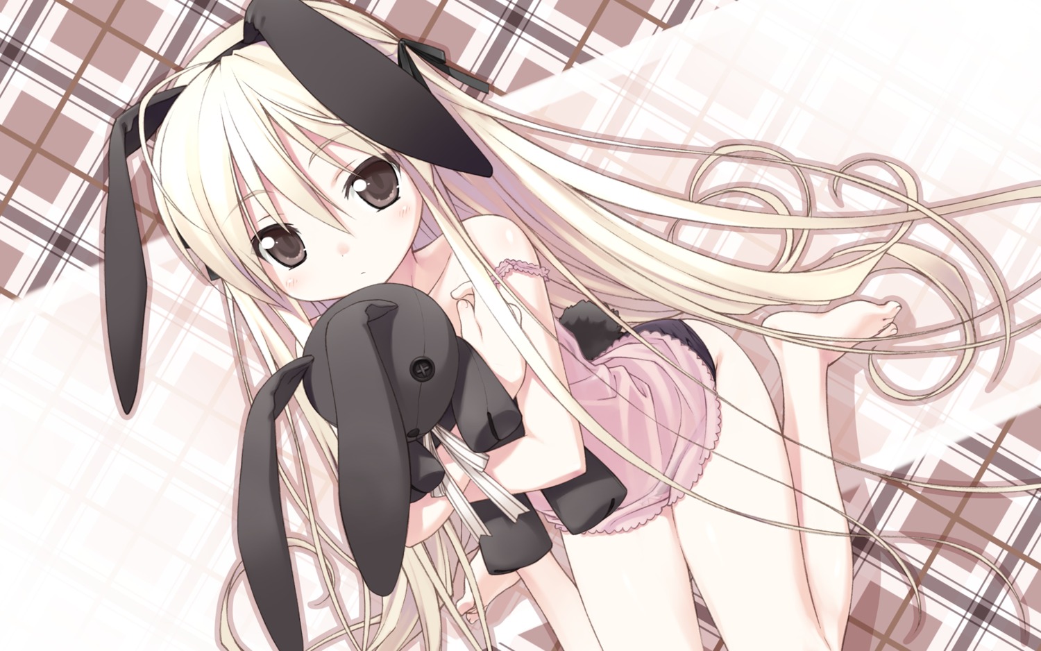 akatsuki_mao animal_ears bunny_ears kasugano_sora lingerie pantsu wallpaper yosuga_no_sora