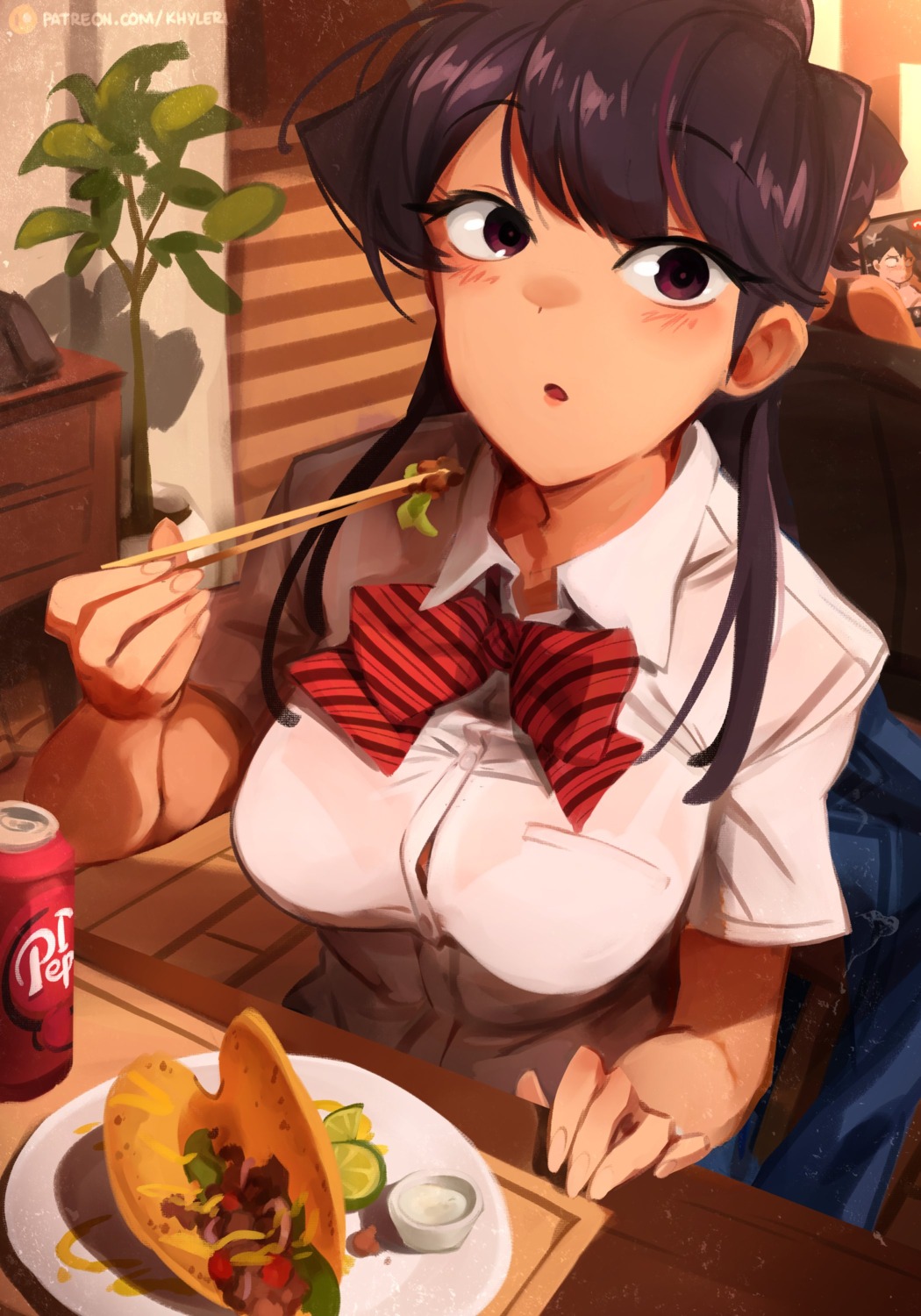 bra khyle. komi-san_wa_komyushou_desu. komi_shouko see_through seifuku