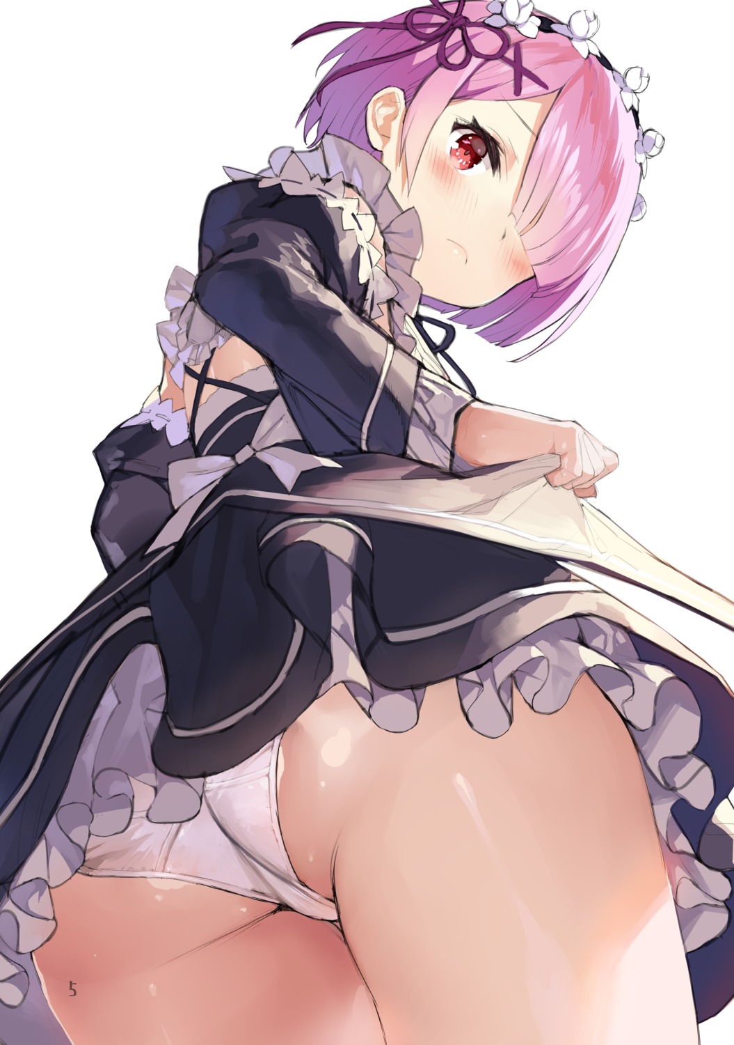 ass gaou_(matsulatte) maid pantsu ram_(re_zero) re_zero_kara_hajimeru_isekai_seikatsu