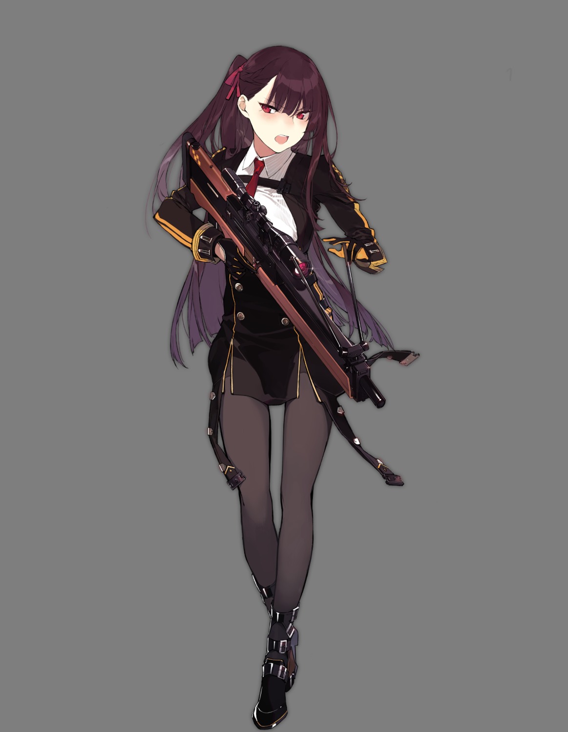 duoyuanjun girls_frontline gun pantyhose transparent_png uniform wa2000_(girls_frontline)