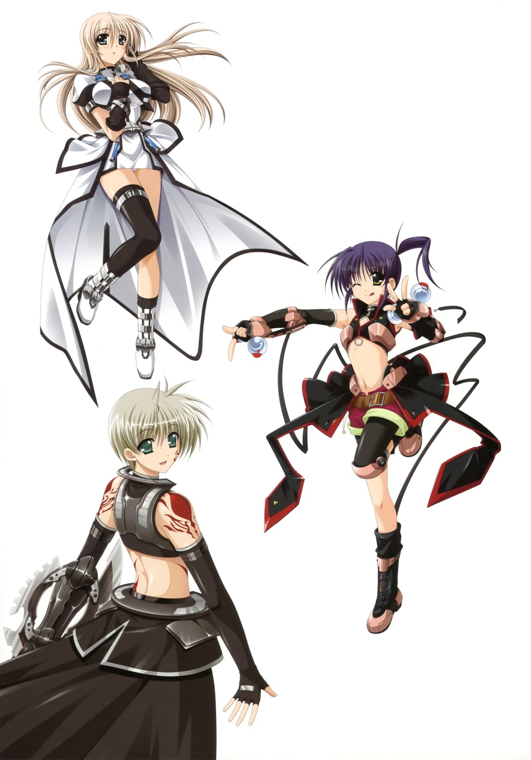 higa_yukari isis_eaglet lily_strosek mahou_senki_lyrical_nanoha_force mahou_shoujo_lyrical_nanoha thighhighs tohma_avenir