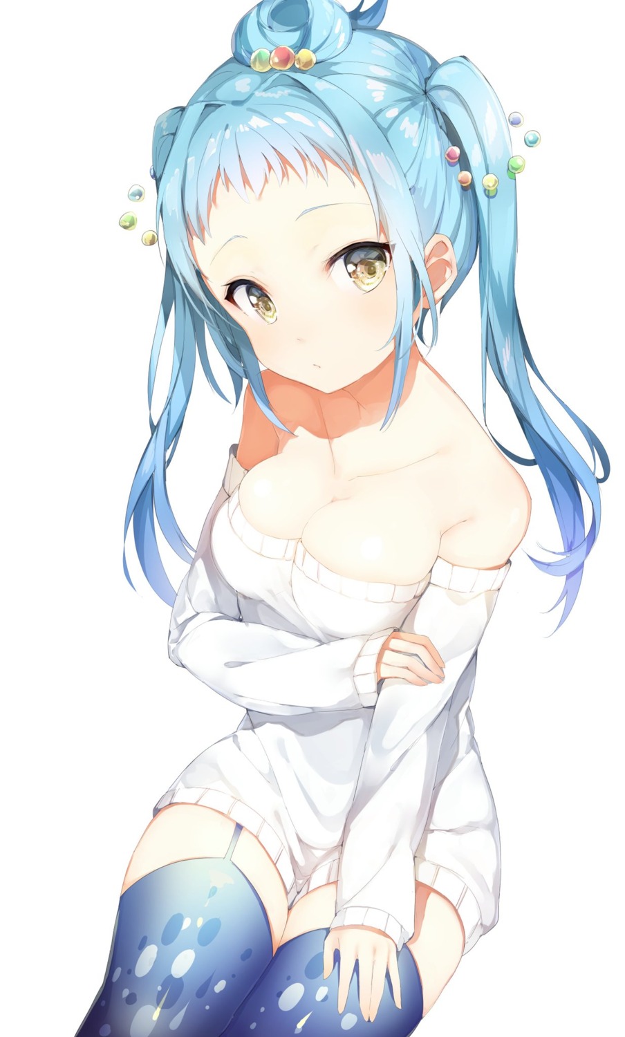 cleavage stockings sweater thighhighs umibouzu