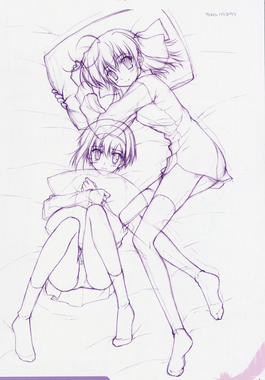 dress_shirt ef_~a_fairytale_of_the_two~ miyamura_miyako monochrome nanao_naru shindou_kei sketch thighhighs