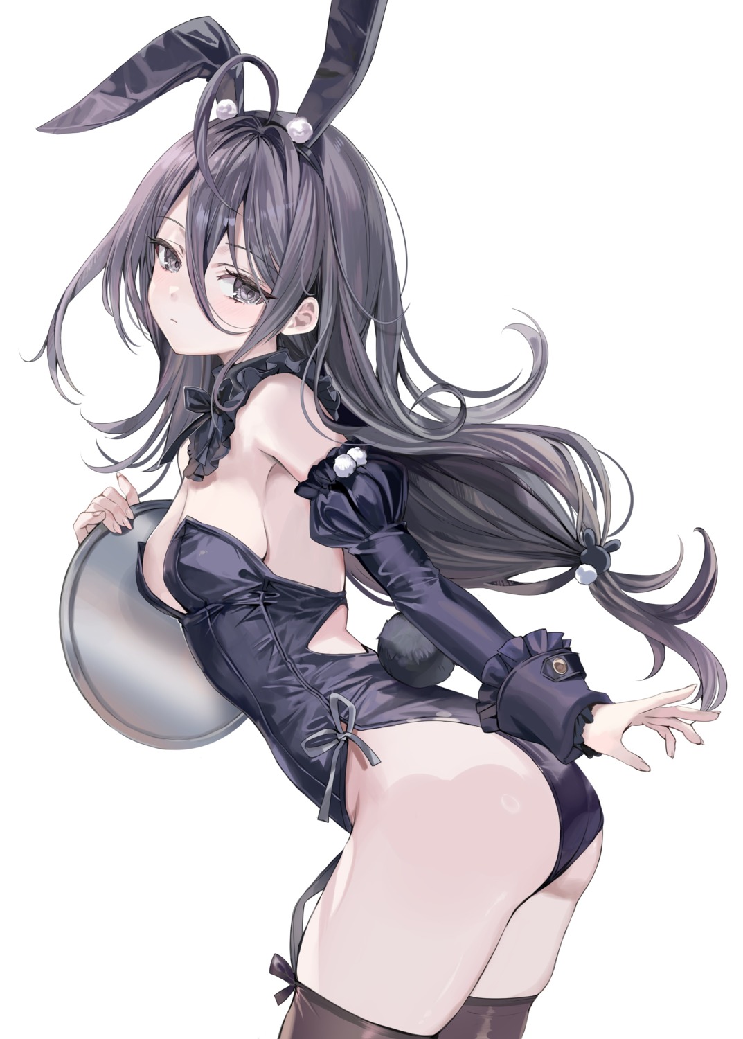 animal_ears ass bunny_ears bunny_girl kimishima_ayano momoko_(momopoco) no_bra stockings tail thighhighs tokidoki_bosotto_russia-go_de_dereru_tonari_no_alya-san waitress