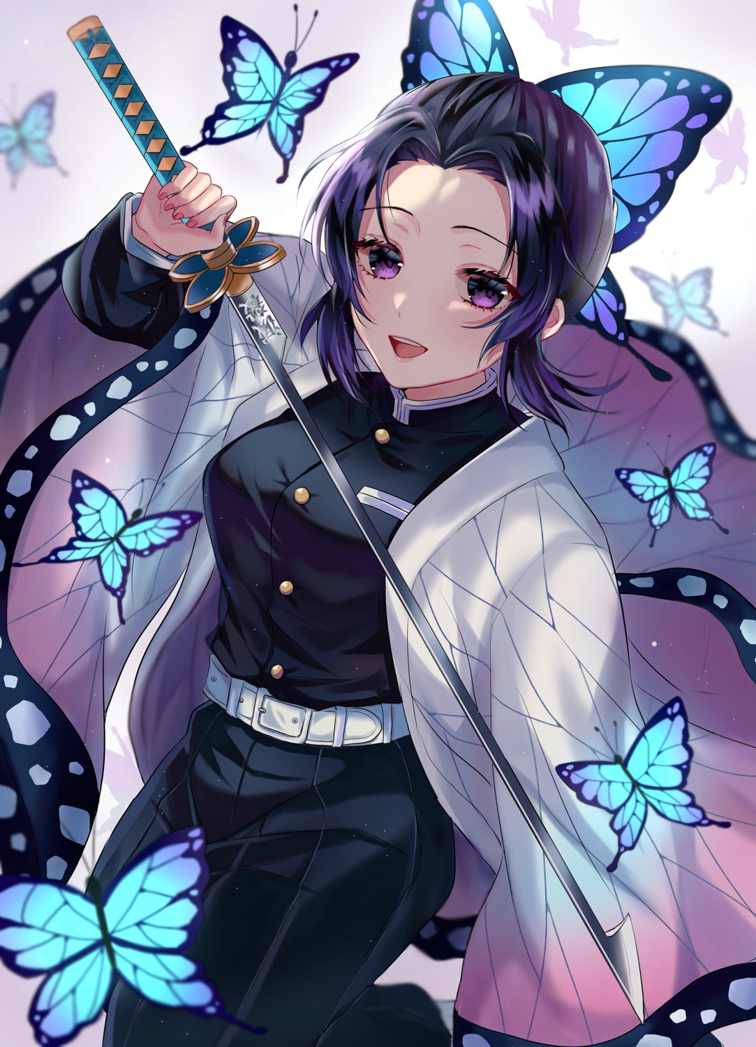 japanese_clothes kimetsu_no_yaiba kochou_shinobu parum sword uniform