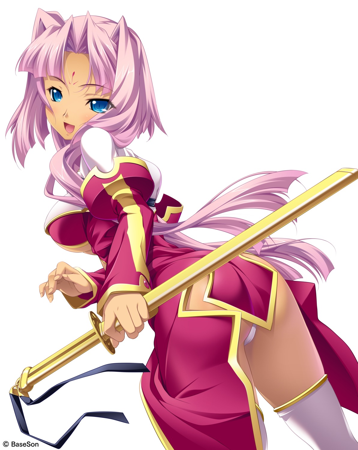 ass baseson cameltoe cleavage hikage_eiji koihime_musou pantsu sonken sword thighhighs