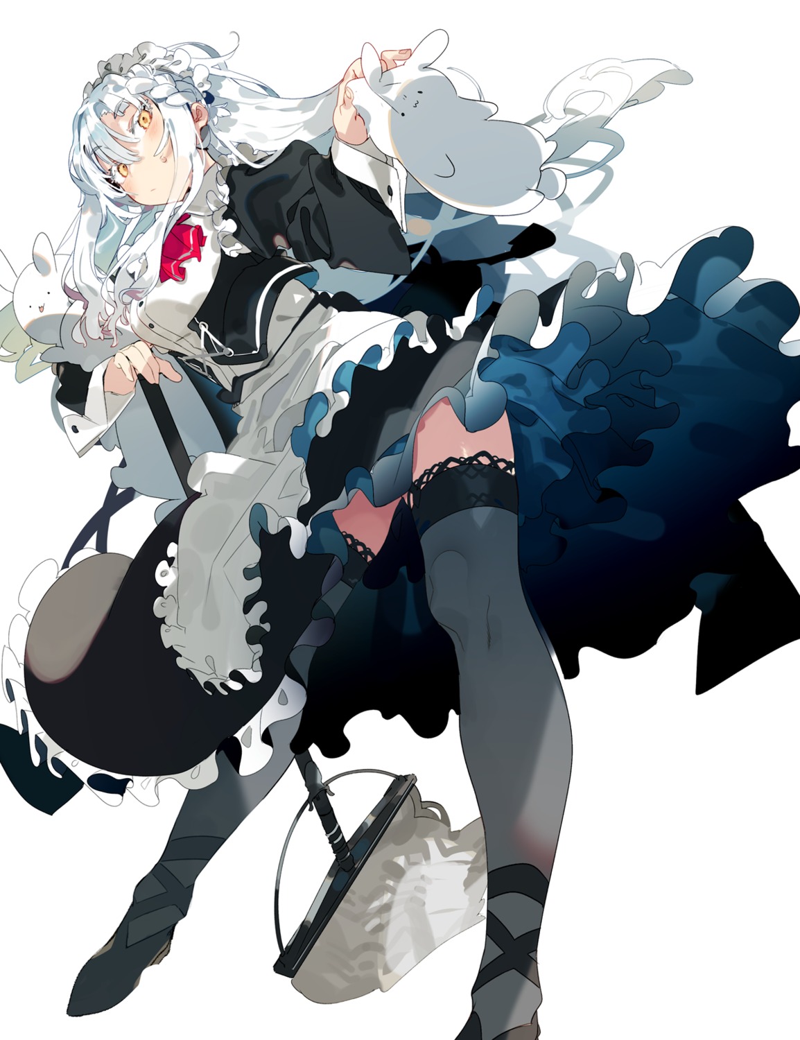 karei maid skirt_lift thighhighs