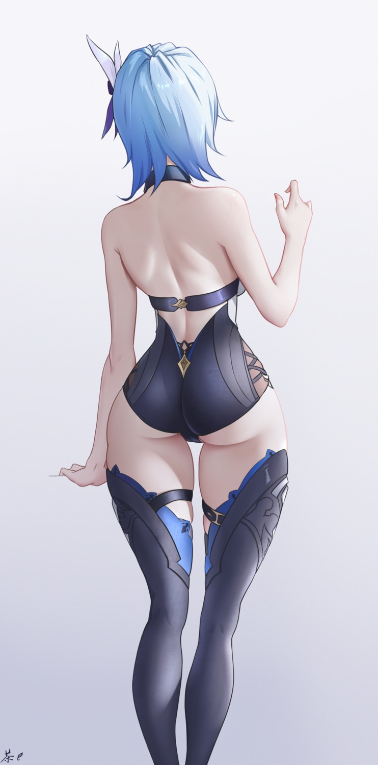 ass chamuhz eula garter genshin_impact leotard no_bra thighhighs