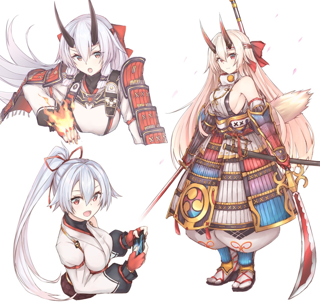 armor azuhira fate/grand_order horns japanese_clothes sword tomoe_gozen_(fate/grand_order)