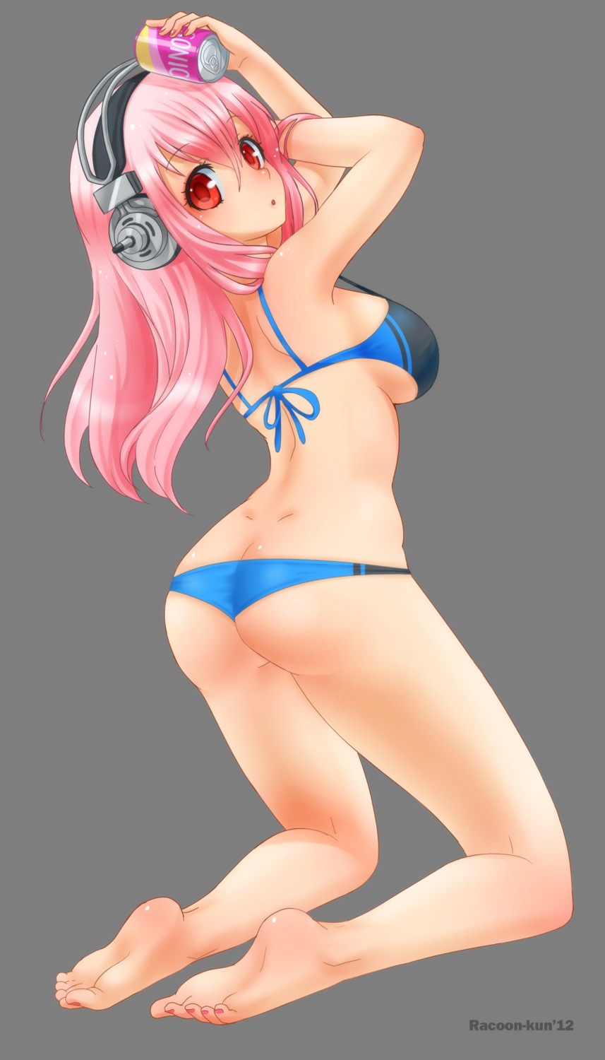 ass bikini headphones racoon sonico super_sonico swimsuits transparent_png