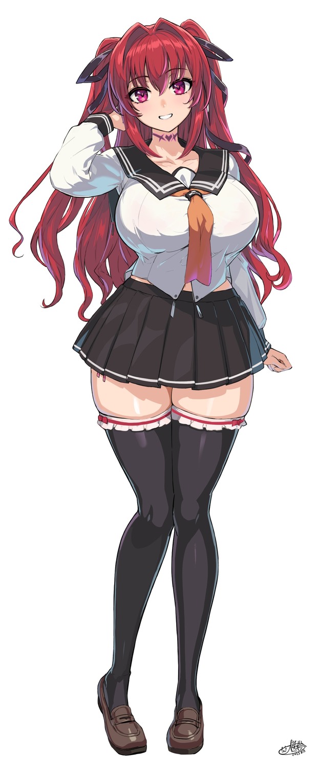 naruse_mio ookuma_nekosuke seifuku shinmai_maou_no_testament thighhighs