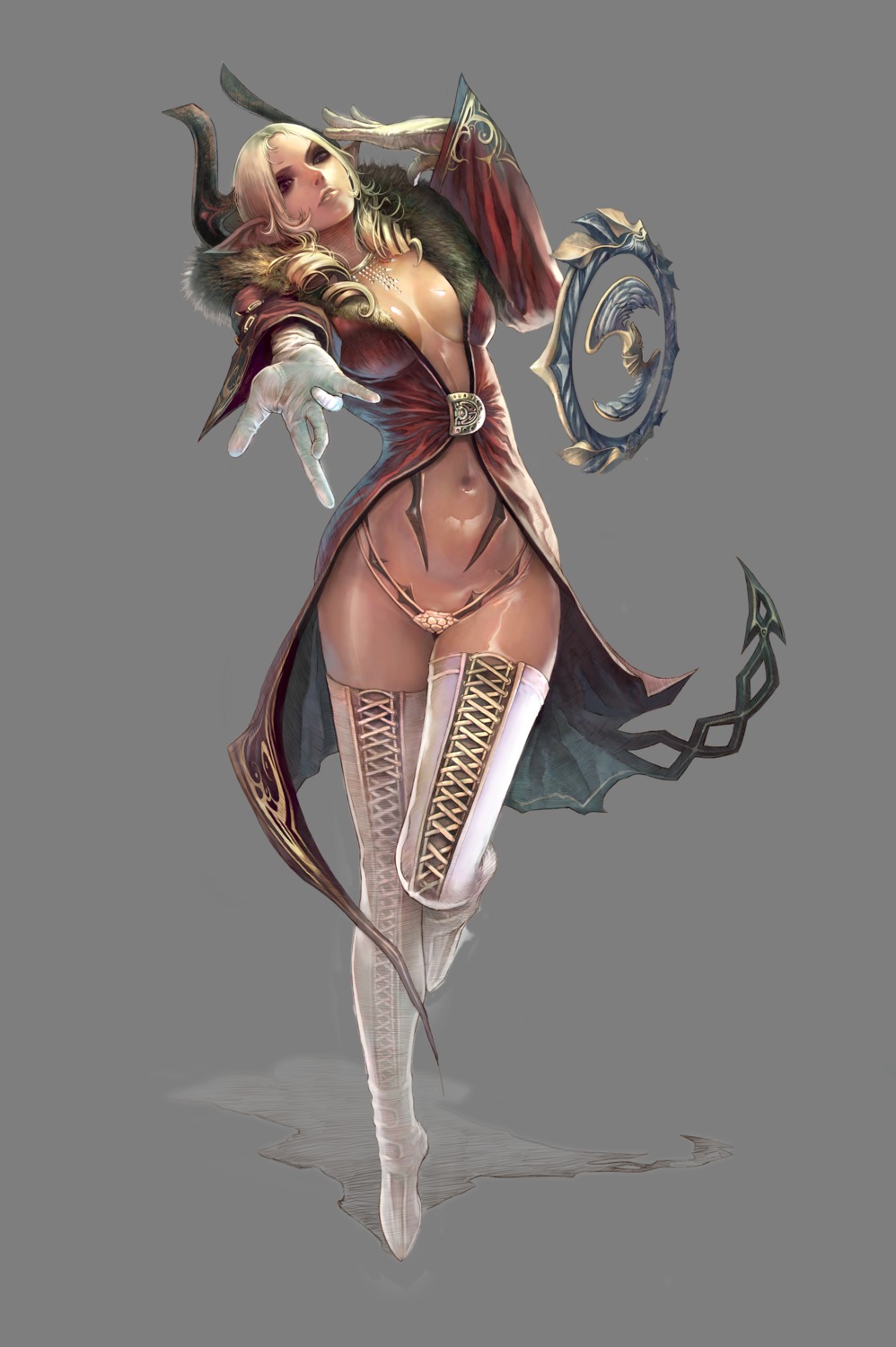 cleavage horns tera_online thighhighs transparent_png