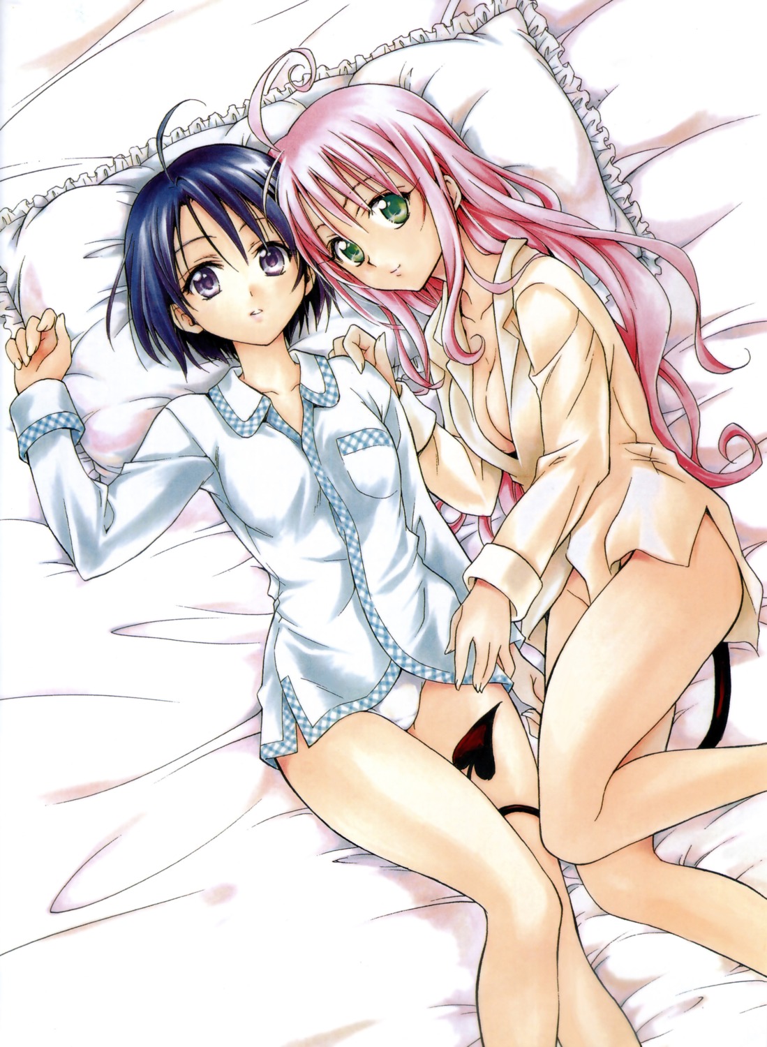 cleavage lala_satalin_deviluke open_shirt pantsu sairenji_haruna tail to_love_ru yabuki_kentarou