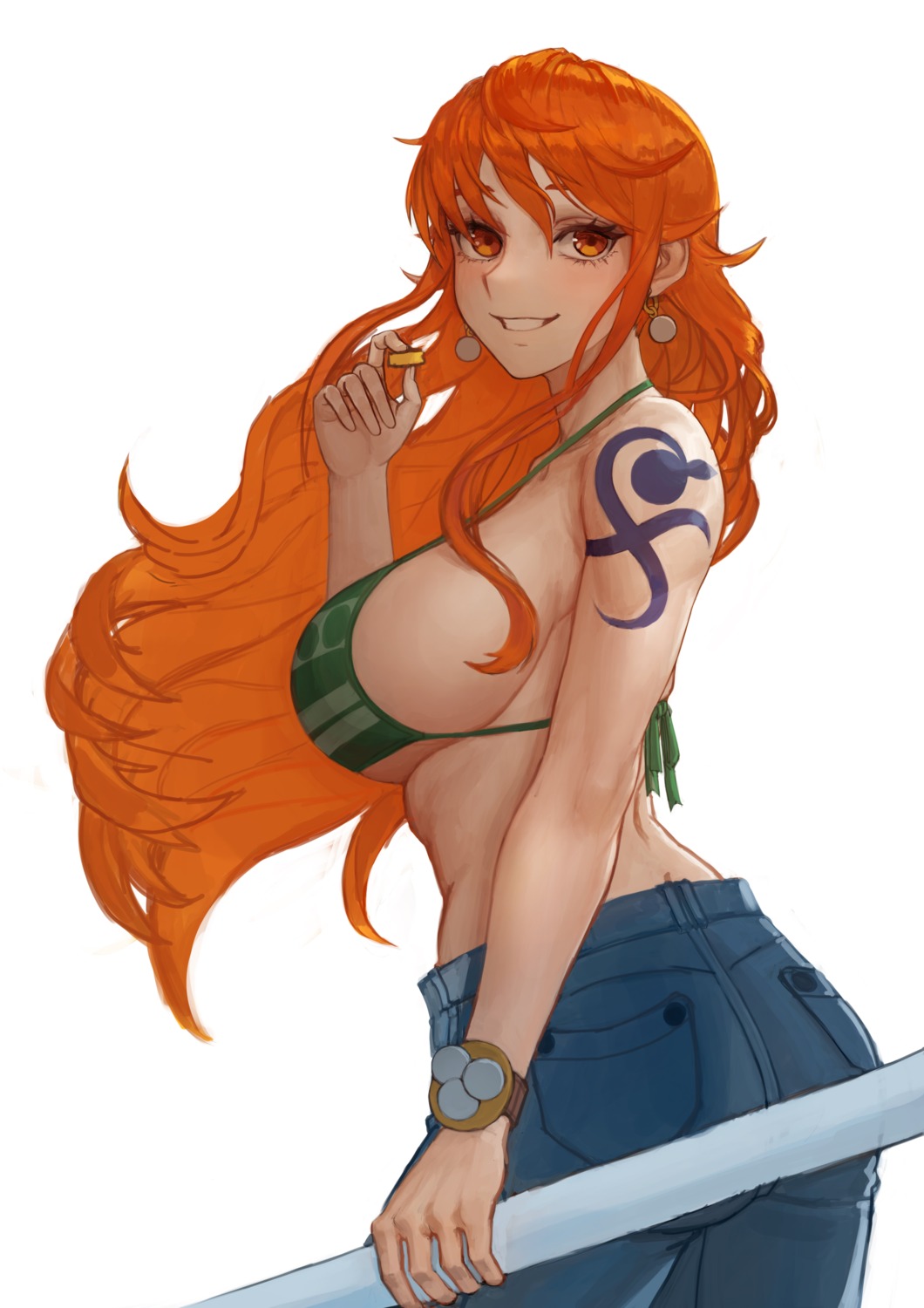 ass bikini_top caffeine500mg nami one_piece swimsuits tattoo