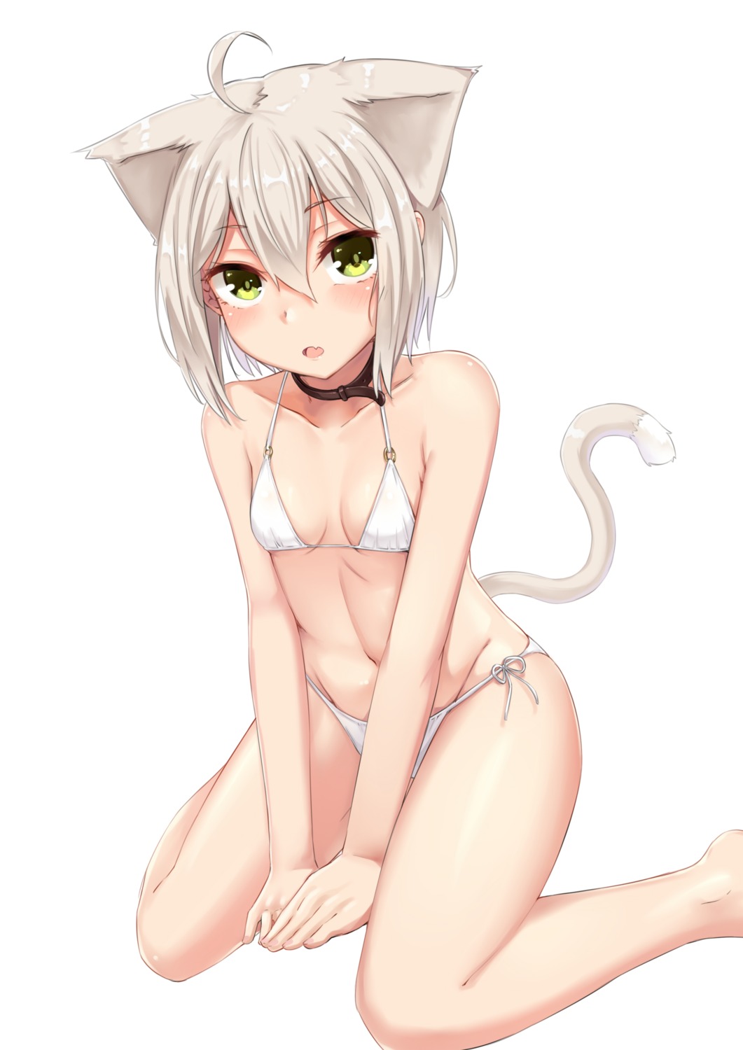 animal_ears bikini cleavage ivan_wang nekomimi swimsuits tail