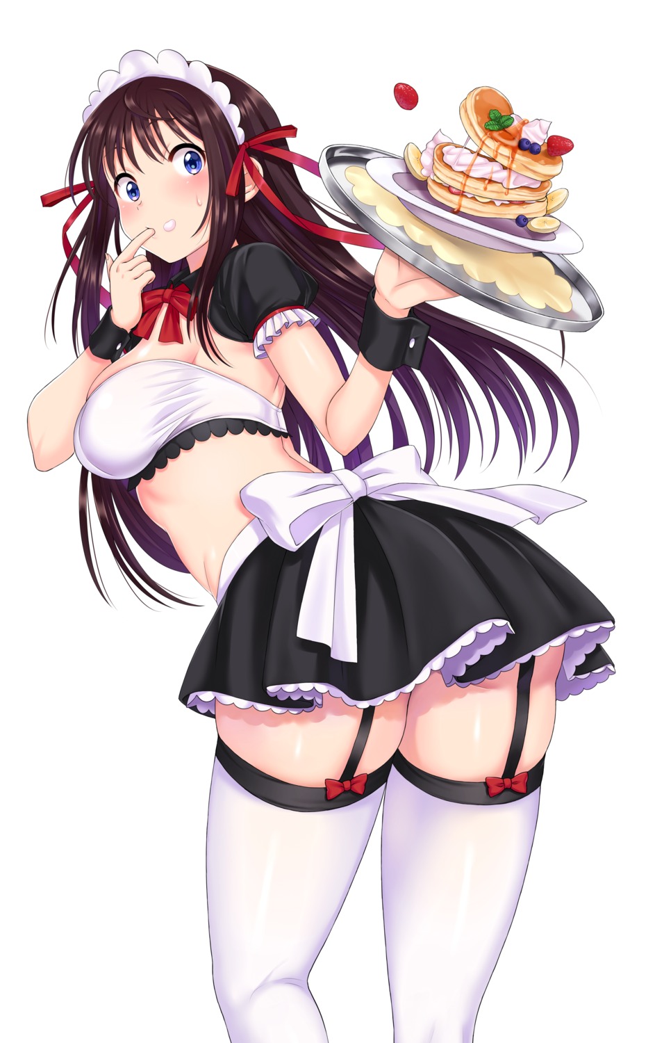 cream maid nanatsu stockings thighhighs waitress