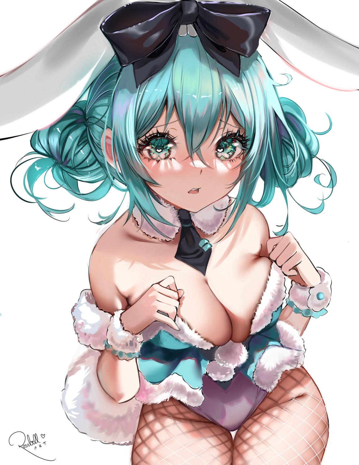 animal_ears bicute_bunnies_miku bunny_ears bunny_girl fishnets hatsune_miku pantyhose rosebell vocaloid