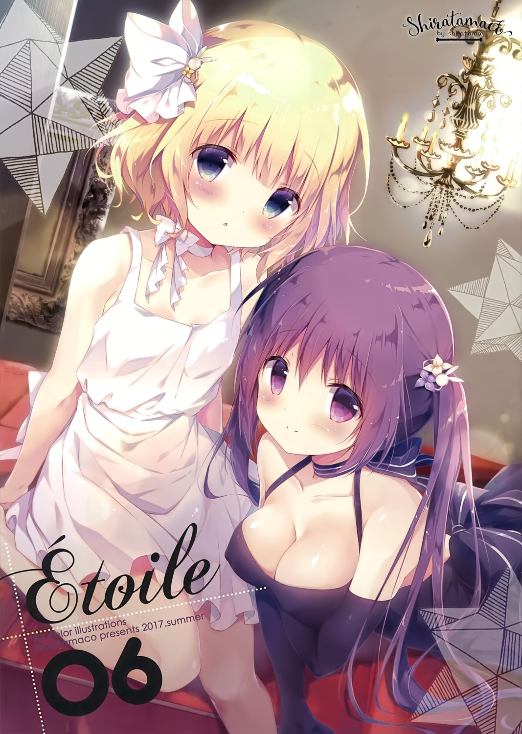 breast_hold cleavage dress gochuumon_wa_usagi_desu_ka? kirima_sharo shiratama shiratamaco tedeza_rize