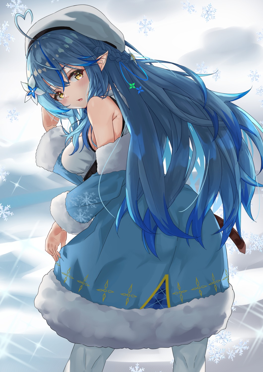 elf hololive itenari laurier_(pixiv24528510) pointy_ears yukihana_lamy