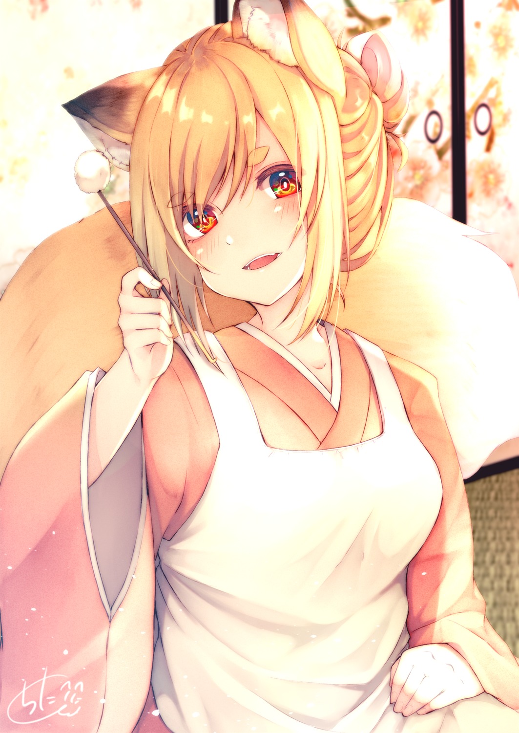 animal_ears chita_(ketchup) japanese_clothes kitsune tail