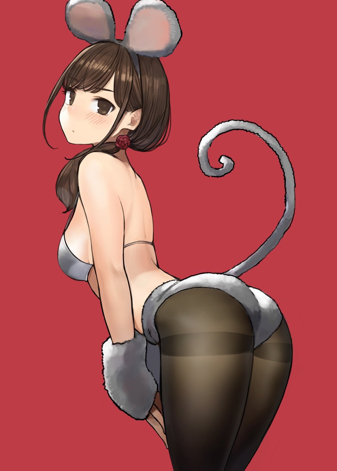 animal_ears ass bikini_top pantyhose swimsuits tail yom