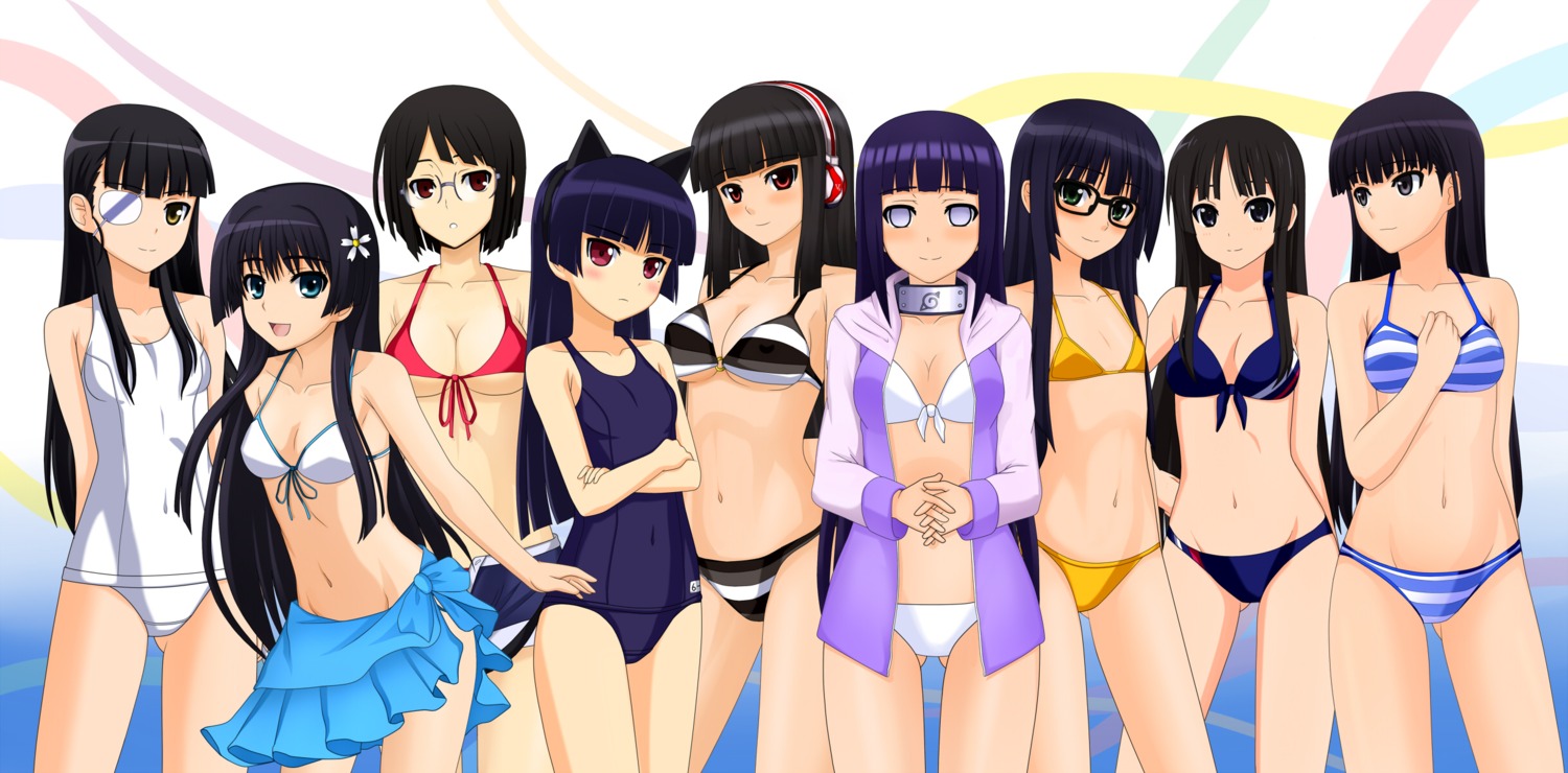 akiyama_mio amagami animal_ears asobi_ni_iku_yo! ayatsuji_tsukasa beatmania beatmania_iidx bikini cleavage durarara!! eyepatch futaba_aoi gokou_ruri hyuuga_hinata k-on! kenken lilith_(beatmania_iidx) megane naruto nekomimi ore_no_imouto_ga_konnani_kawaii_wake_ga_nai sakamoto_mio saten_ruiko school_swimsuit sonohara_anri strike_witches swimsuits to_aru_kagaku_no_railgun to_aru_majutsu_no_index